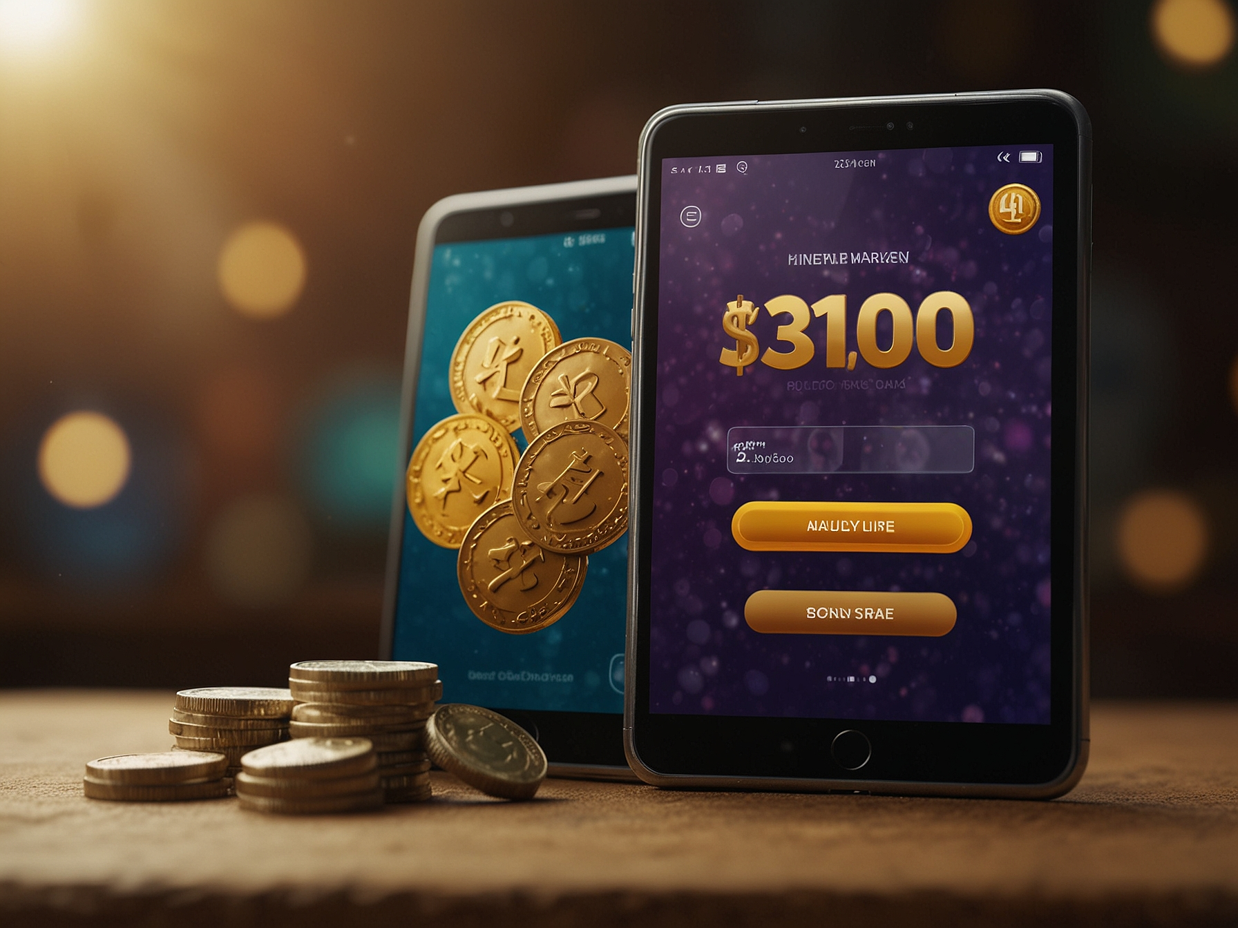 Bonus claim visual showing coins and free spins