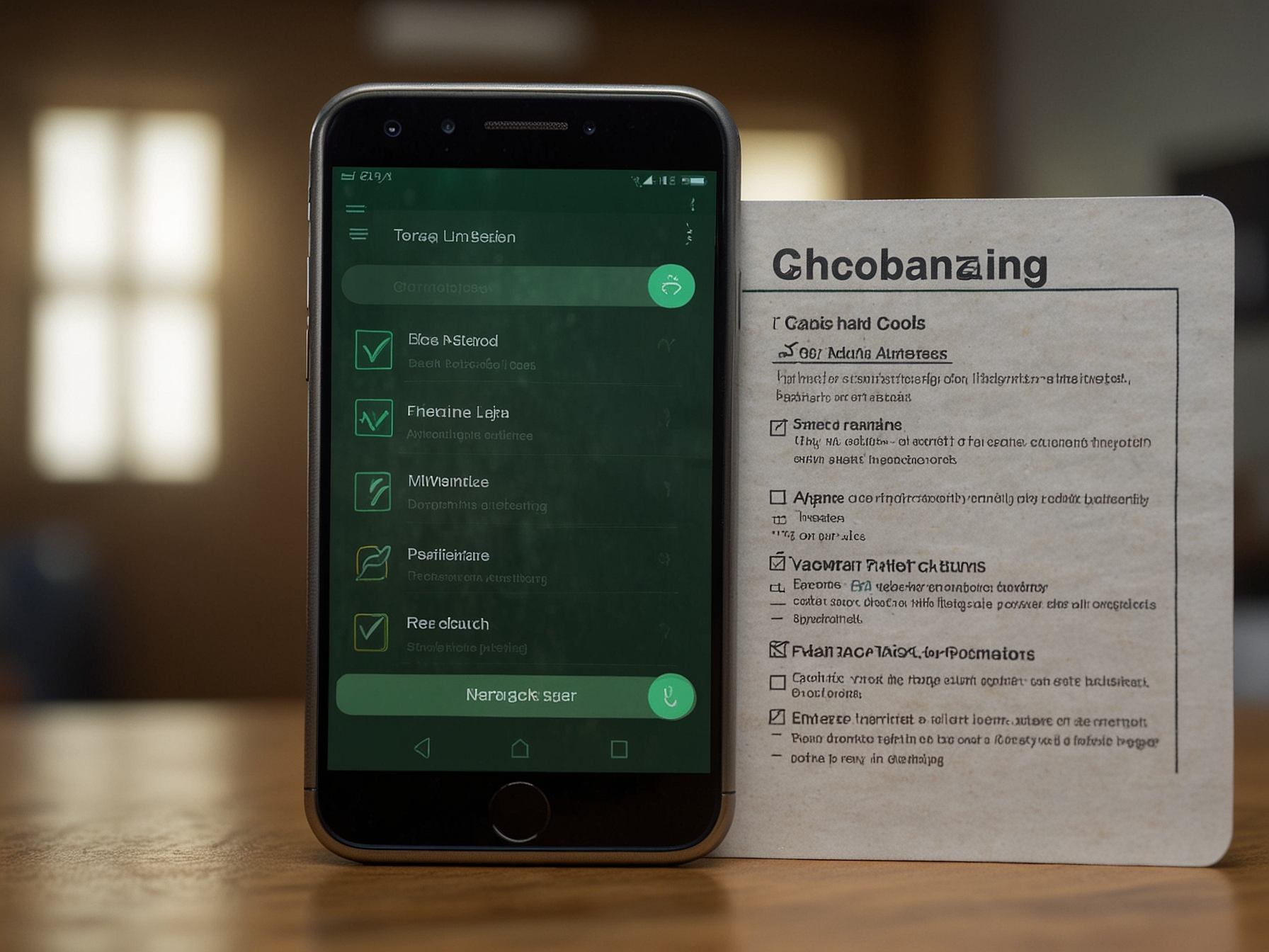 Phone with checklist for onboarding tips
